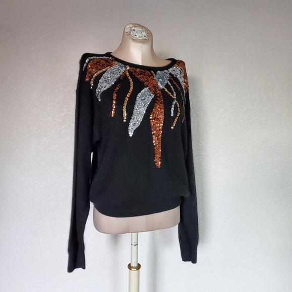 Sequin Vintage Sweater 65%Silk, Angora rabbit - Picture 13 of 13